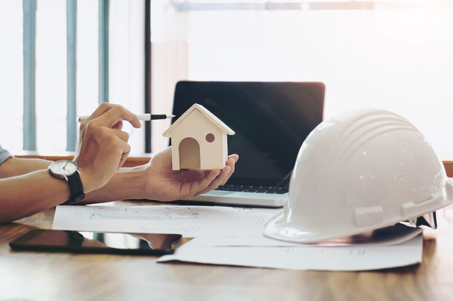 Image of engineer or architectural project, Close up of engineer
